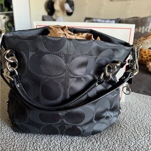 Coach Black Signature Chain-Handle Shoulder Bag